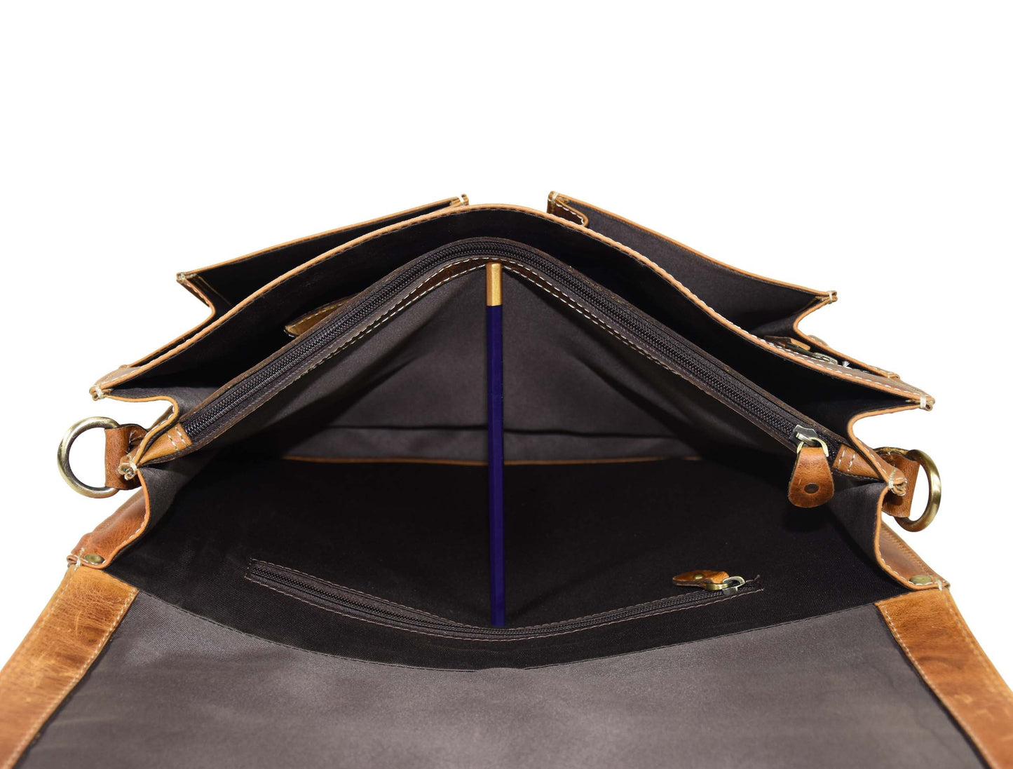 Cavendish Leather Office Bag - Caramel Brown - Velora Luxury Fashion