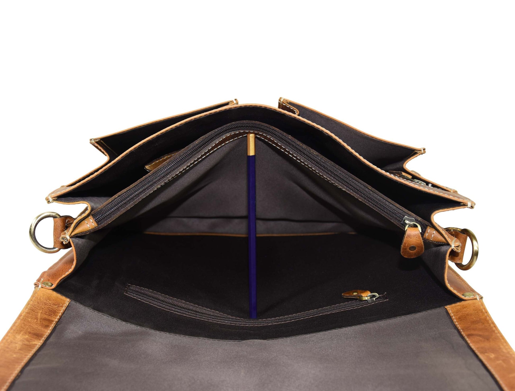 Cavendish Leather Office Bag - Caramel Brown - Velora Luxury Fashion
