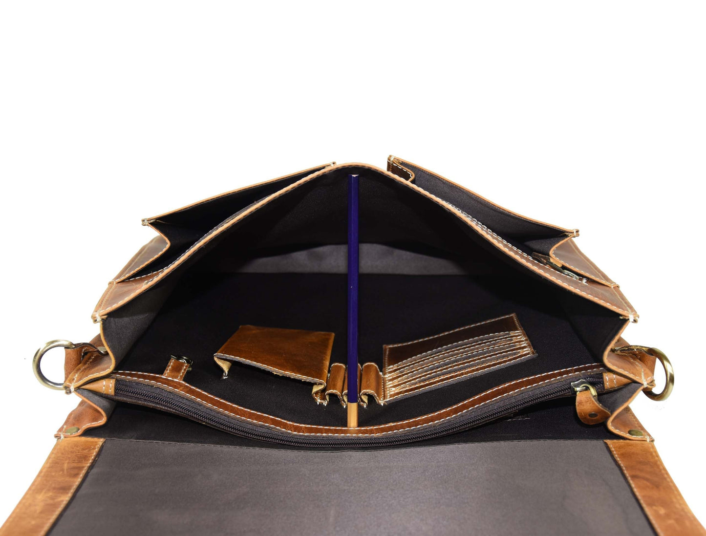 Cavendish Leather Office Bag - Caramel Brown - Velora Luxury Fashion