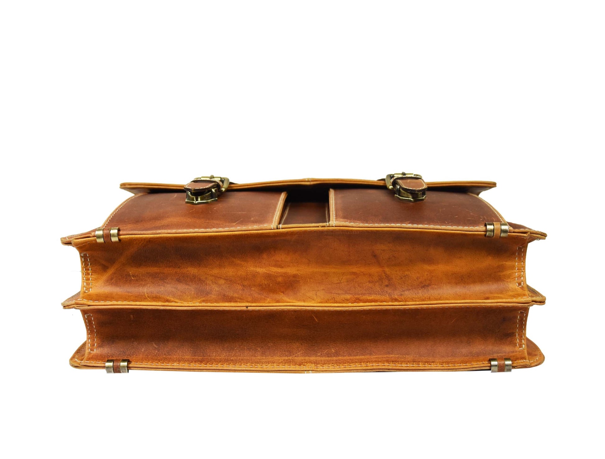 Cavendish Leather Office Bag - Caramel Brown - Velora Luxury Fashion