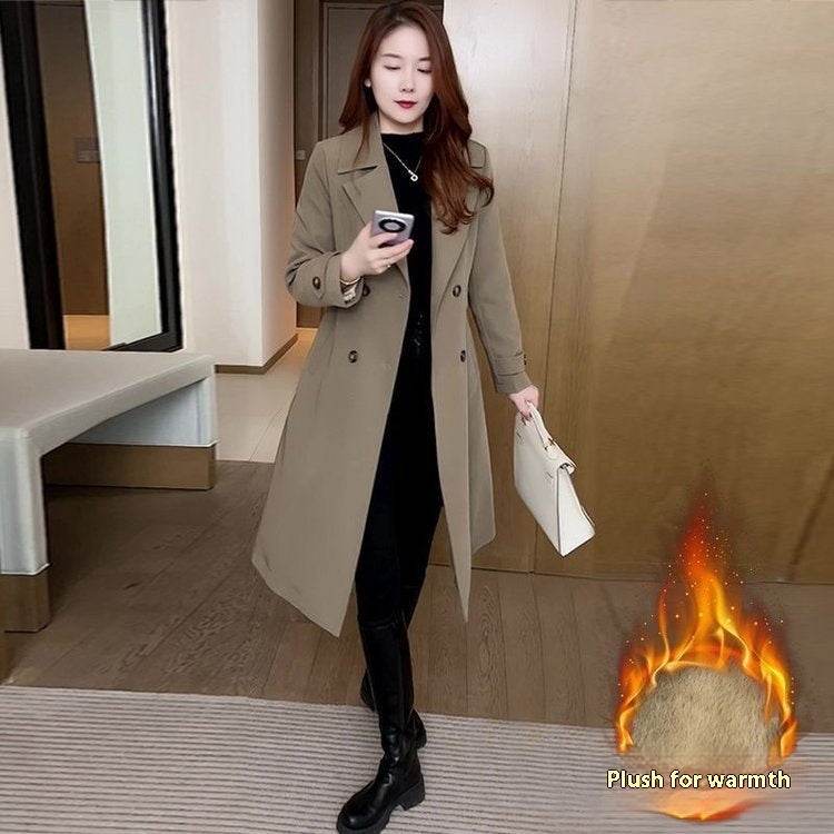Korean Style Elegant Elegant Graceful Trench Coat - Velora