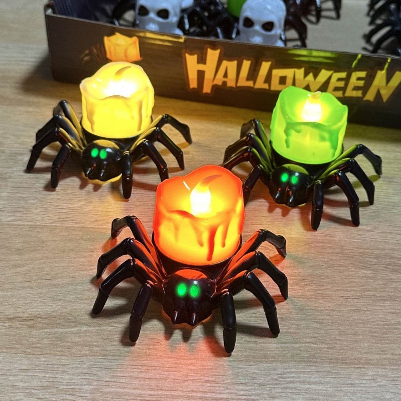 Halloween Pumpkin Spider Candle Light Decoration Props - Velora