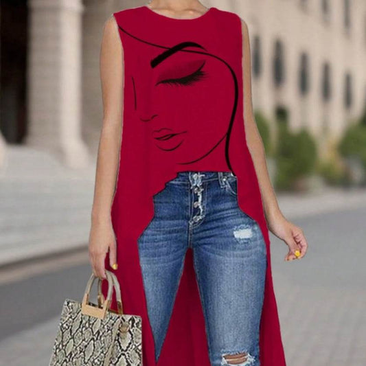 Summer Ladies Casual Print Sleeveless Gown - Velora
