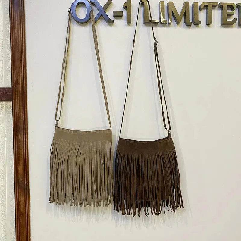 Artistic Tassel fringe Messenger Bag Simple And Popular Shoulder Bag - Velora