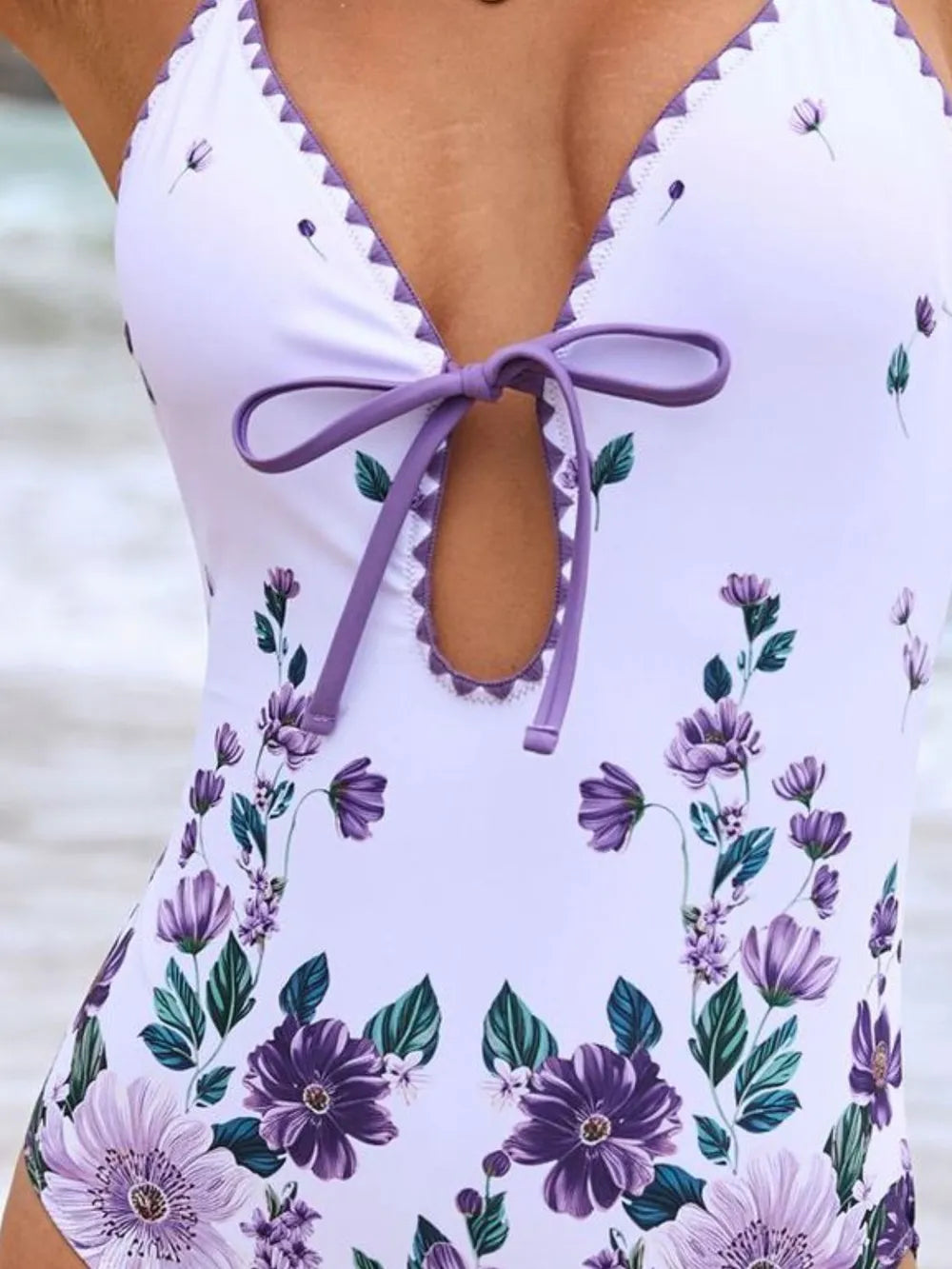 Printed Spaghetti Strap One-Piece Swimwear and Cover Up Swim Set - Velora