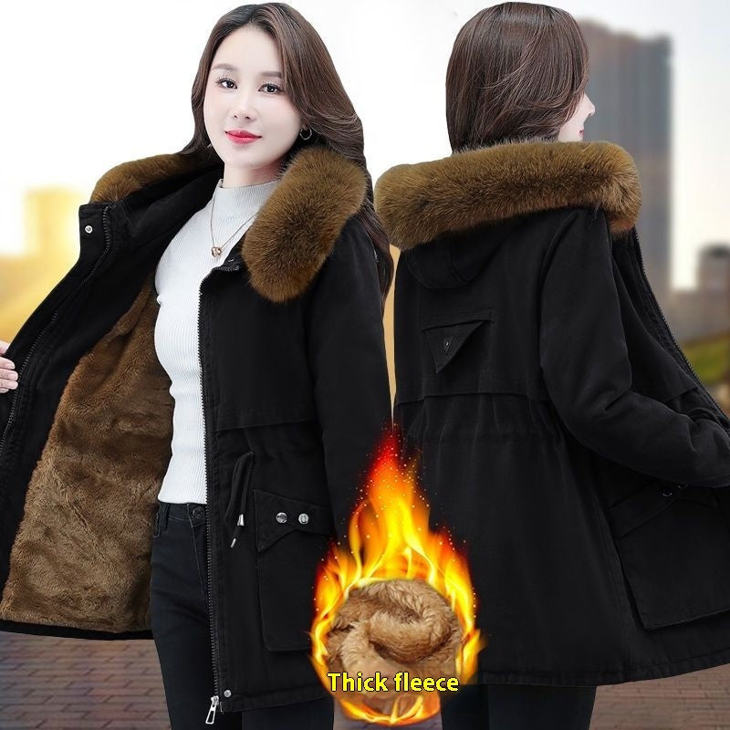 Women's Short Winter Loose Fleece Padded Coat