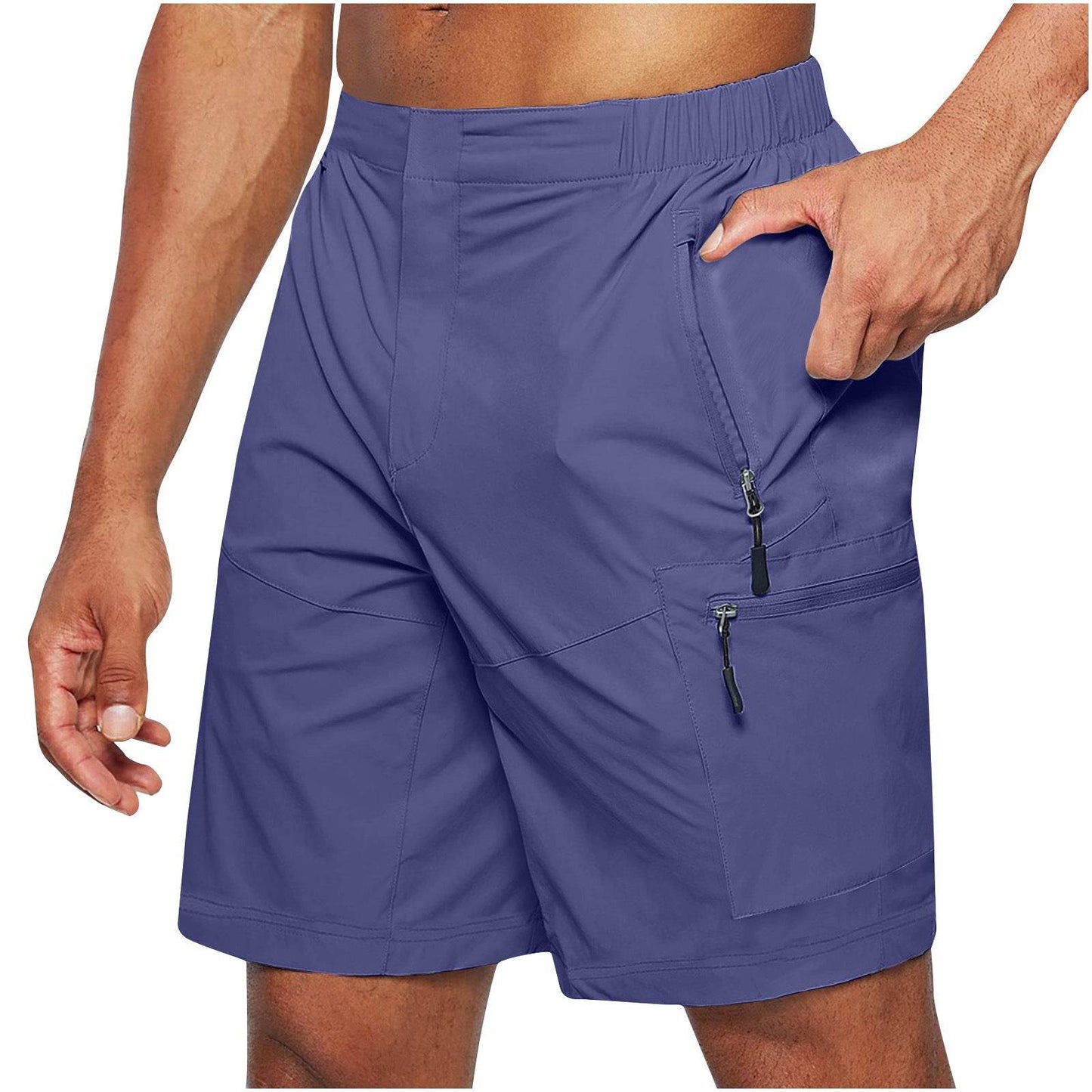 Men'S Casual Elastic Waist Strap Summer Shorts Casual Fit Fashion Outdoor Long Shorts For Men Knee-Length Straight Leg Pants Shorts - Velora