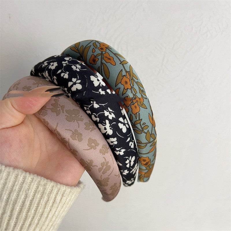Fashion Presbyopic French Satin Vintage Sponge Silk Satin Padded Headband - Velora