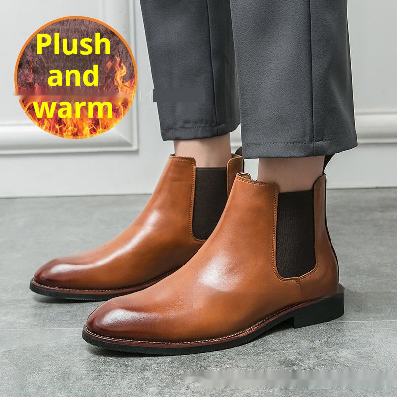 Autumn And Winter Fleece-lined Men's Plus Size Fashion Short Boots Velora