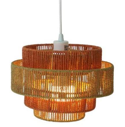 Dorset Pendant Lamp - White And Natural Terracotta - Velora
