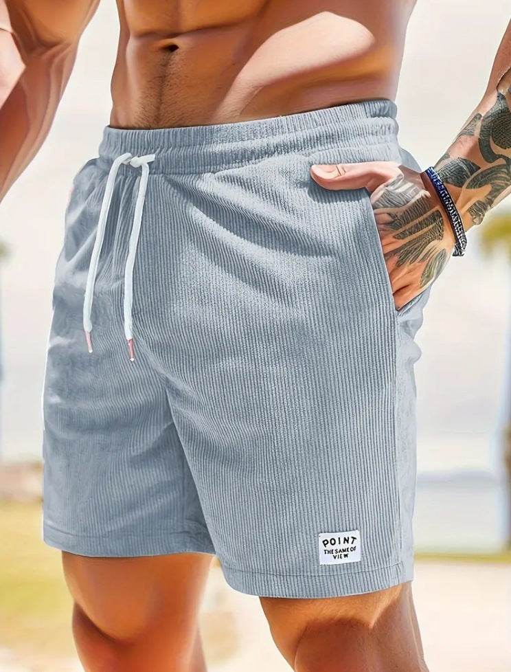 Lace-up Drawstring Shorts Summer Corduroy Sports Short Pants Mens Clothing - Velora