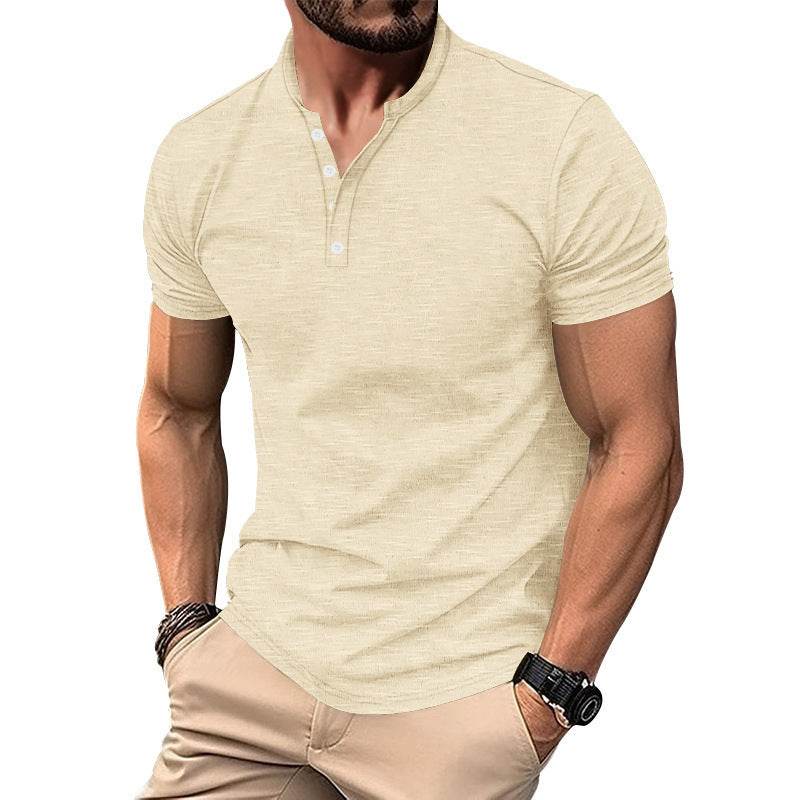 Retro Casual Cotton Solid Color Short Sleeve - Velora