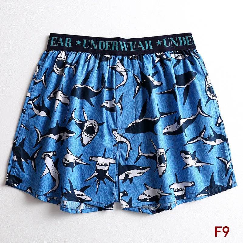 Cartoon Printed Cotton Men's Underwear Loose Boxer Short Breathable