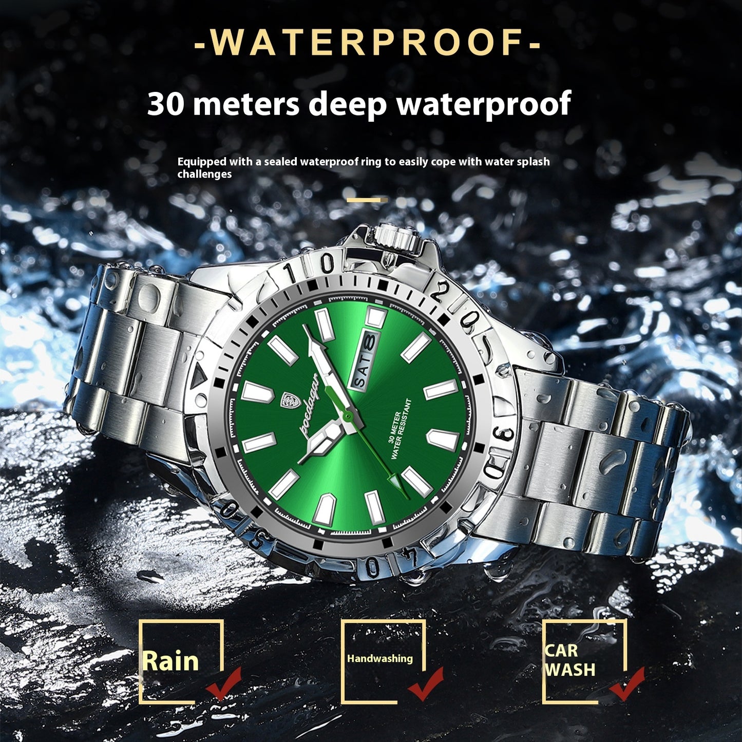 Waterproof Fashion Men's Super Strong Luminous Watch