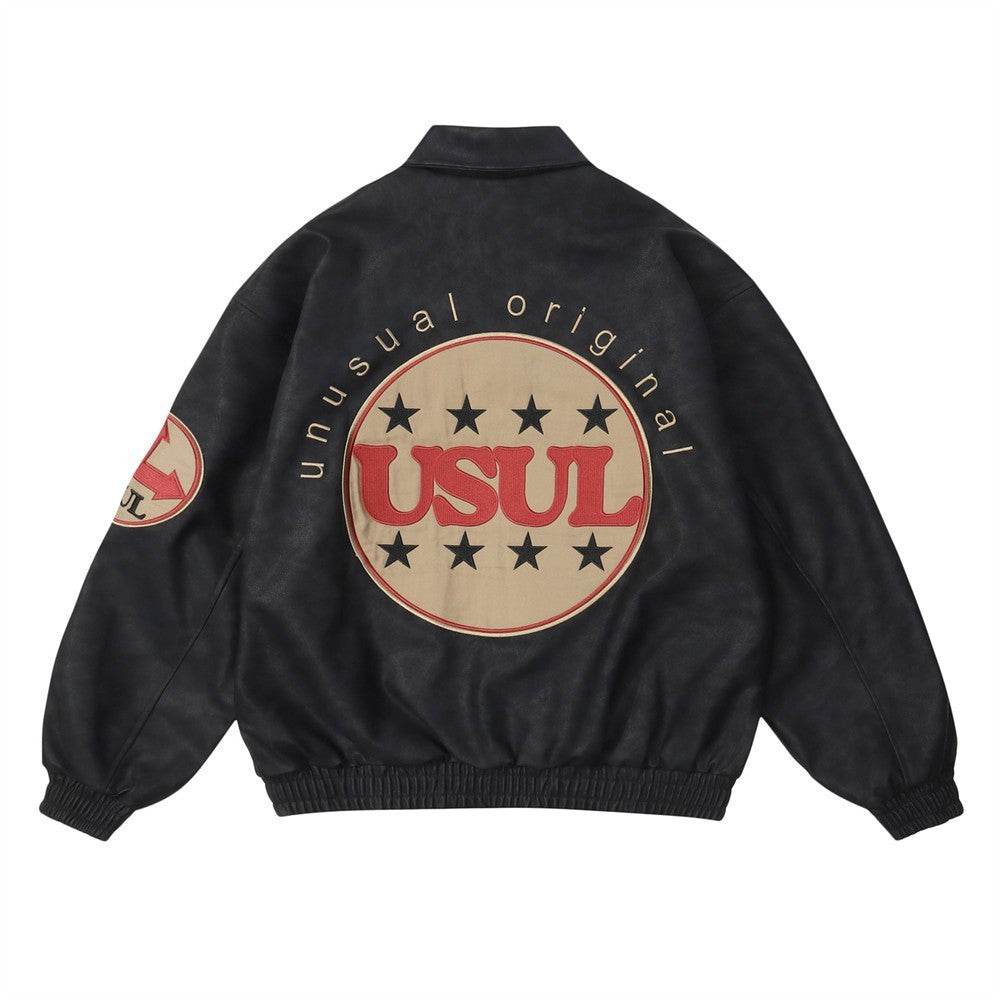 Men's Paste Cloth Embroidery Letter Coat - Velora