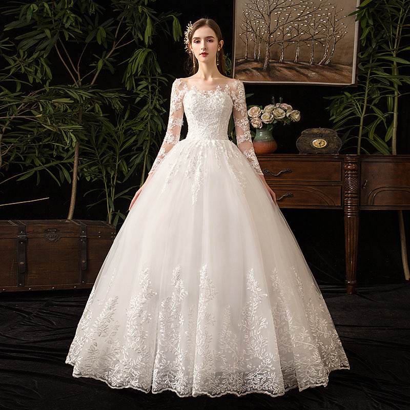 Primary Wedding Dress Long Sleeve French Style - Velora