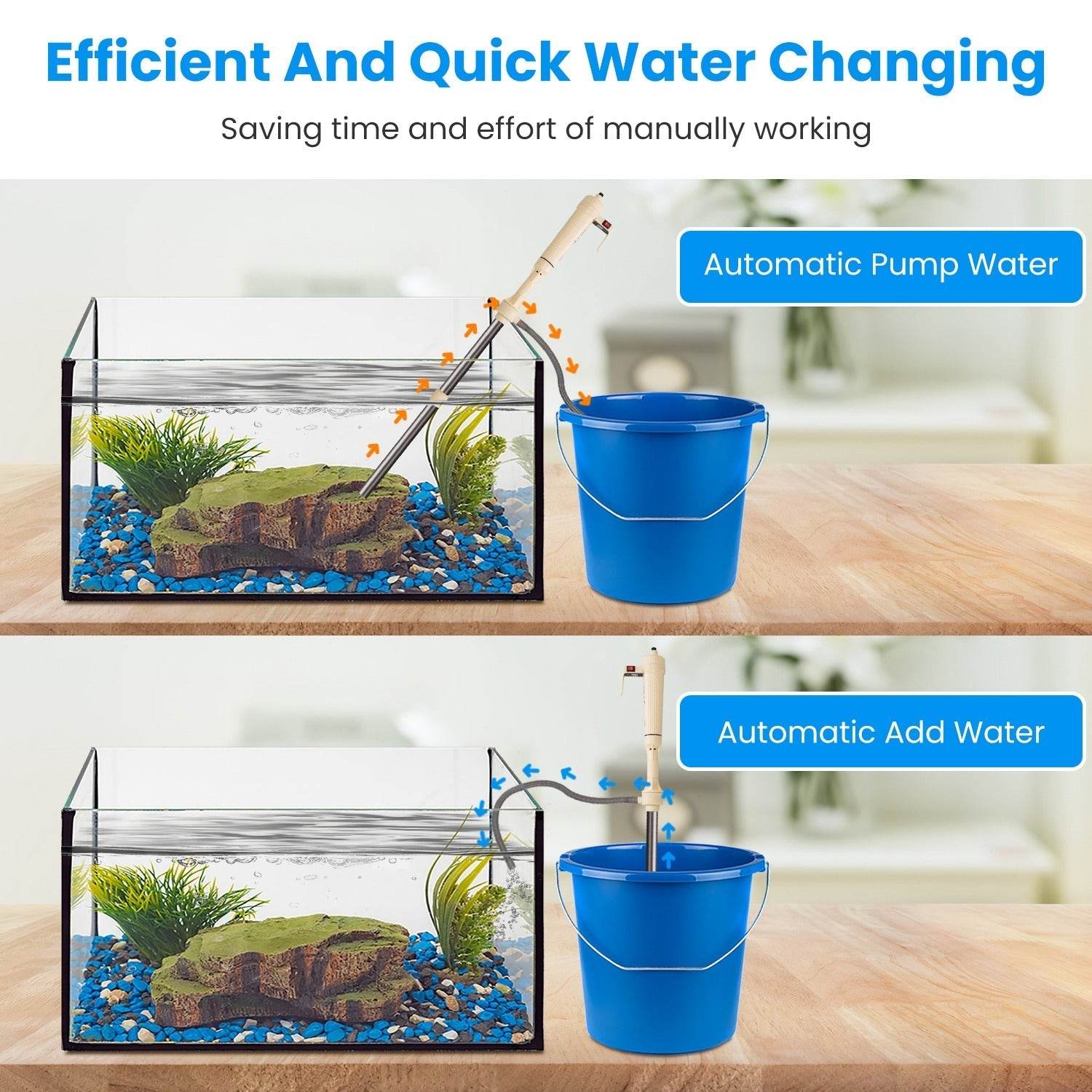 Powerful Electric Aquarium Vacuum Gravel Cleaner - Velora