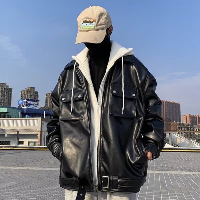 Men's Autumn Winter False-two-piece Hooded Jacket - Velora