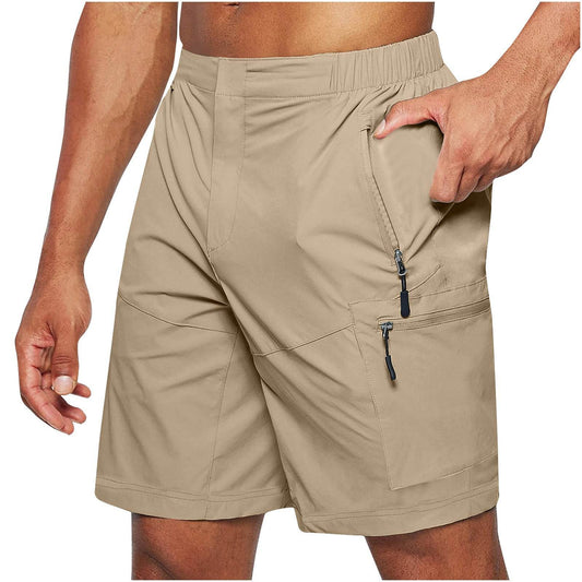 Men'S Casual Elastic Waist Strap Summer Shorts Casual Fit Fashion Outdoor Long Shorts For Men Knee-Length Straight Leg Pants Shorts - Velora