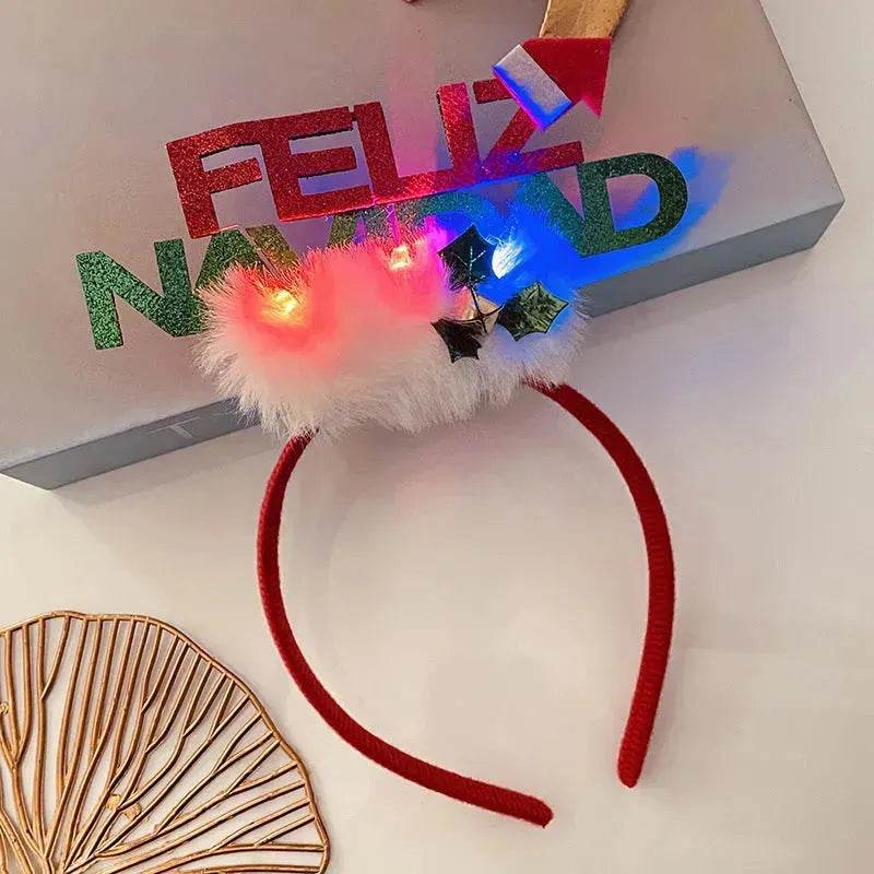 Christmas With Light Headband Snowflake Women's - Velora