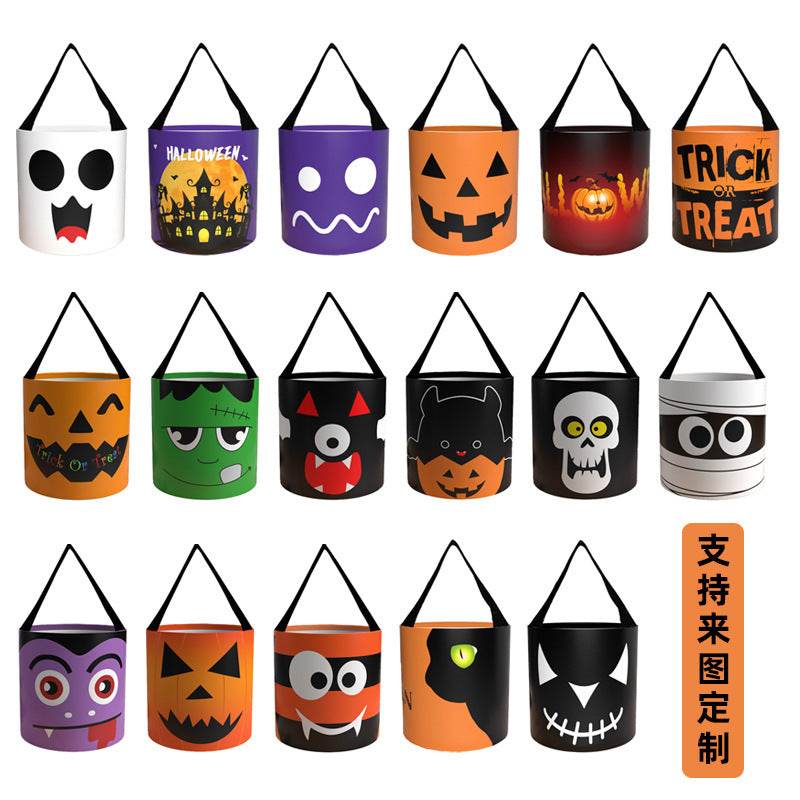 Halloween Candy Bag - Handheld LED Light-up Pumpkin Bag Tube, Halloween Trick-or-Treat Bag - Velora