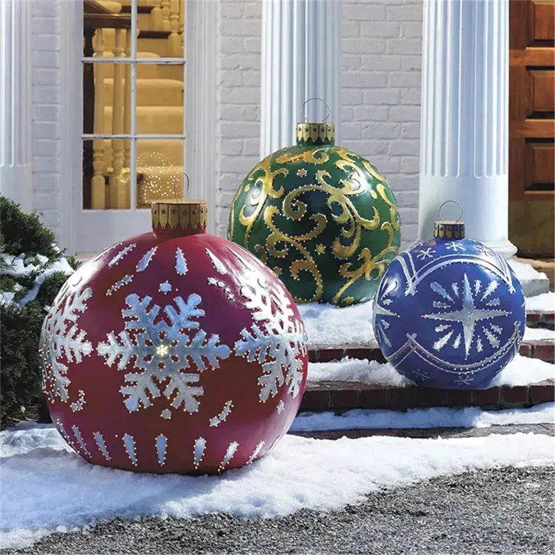 Christmas Ornament Holly Ball Outdoor Tree Decoration Christmas Balls for Yards - Velora