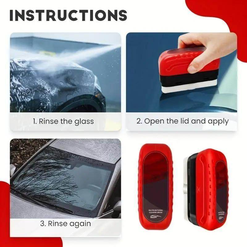 Car Glass Oil Film Cleaning Brush Quick Decontamination And Anti-fog General Automobile Motorcycle - Velora