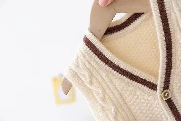 Children Knitted Chunky Sweater Outwear Vest kids - Velora