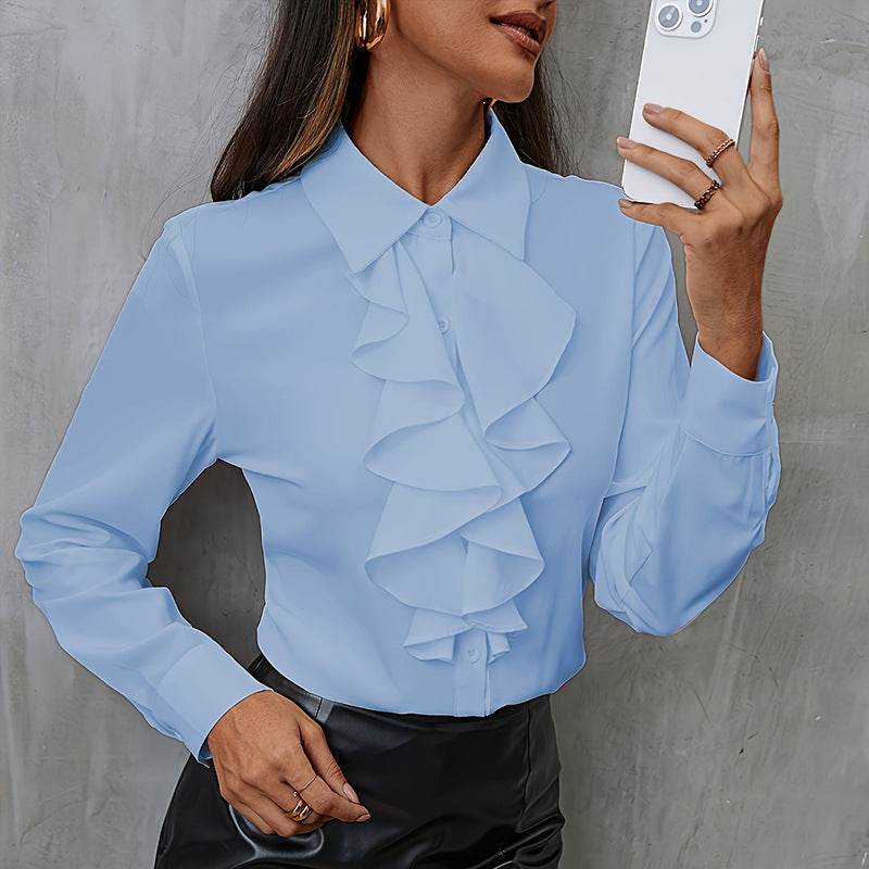 New Long Sleeve Business Work Office Chiffon Blouse Shirt Women - Velora