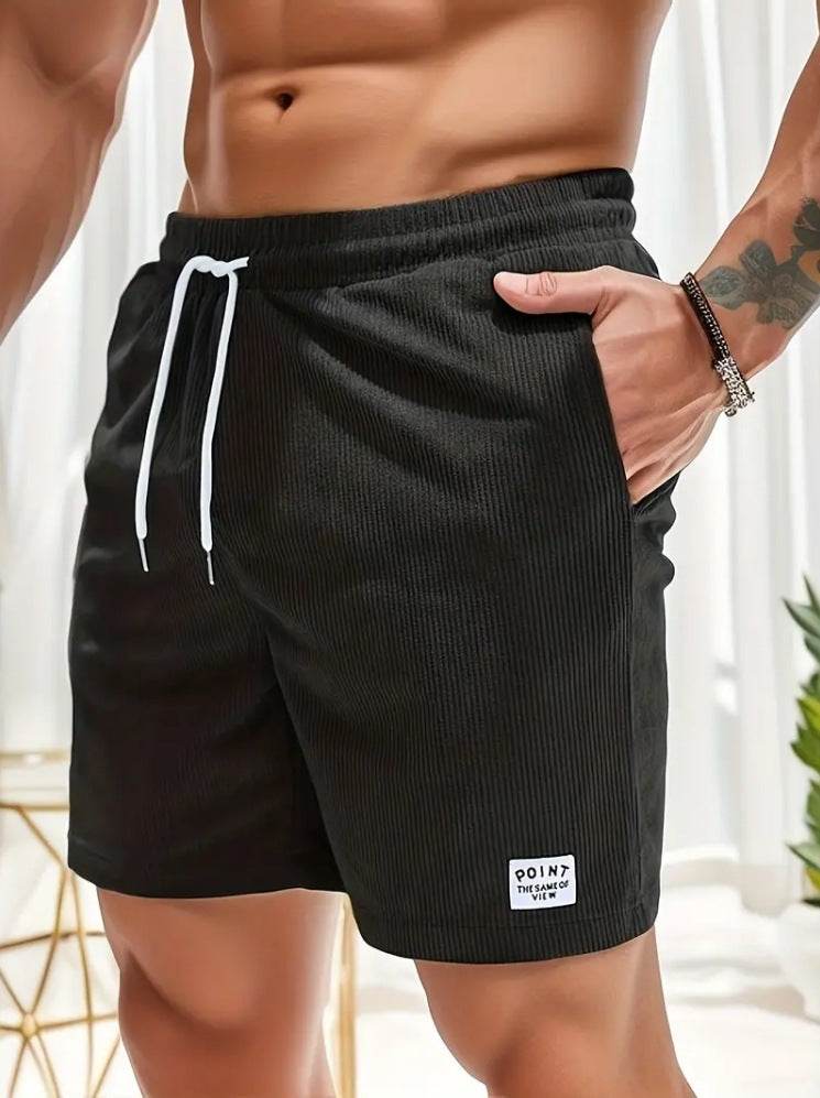 Lace-up Drawstring Shorts Summer Corduroy Sports Short Pants Mens Clothing - Velora