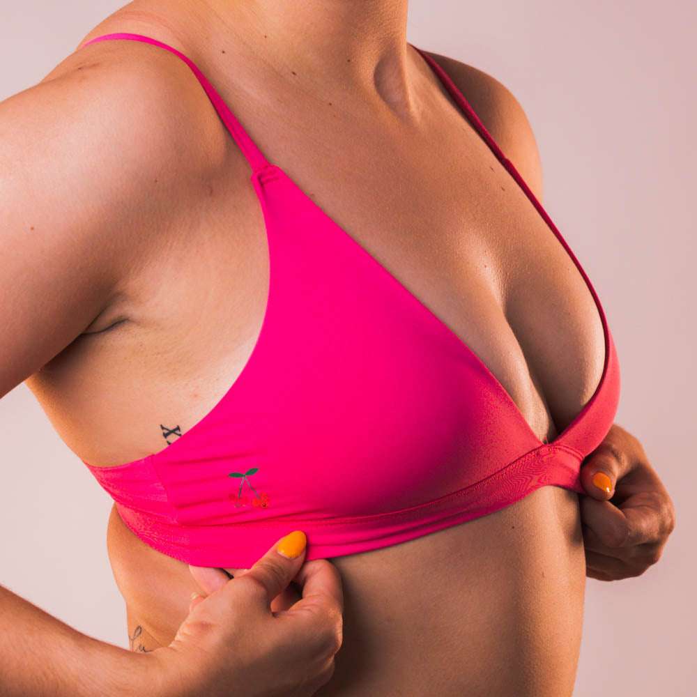 Cheeky Cherry Ultra Smooth Triangle Bralette Swimwear www.Shopthatapp.com