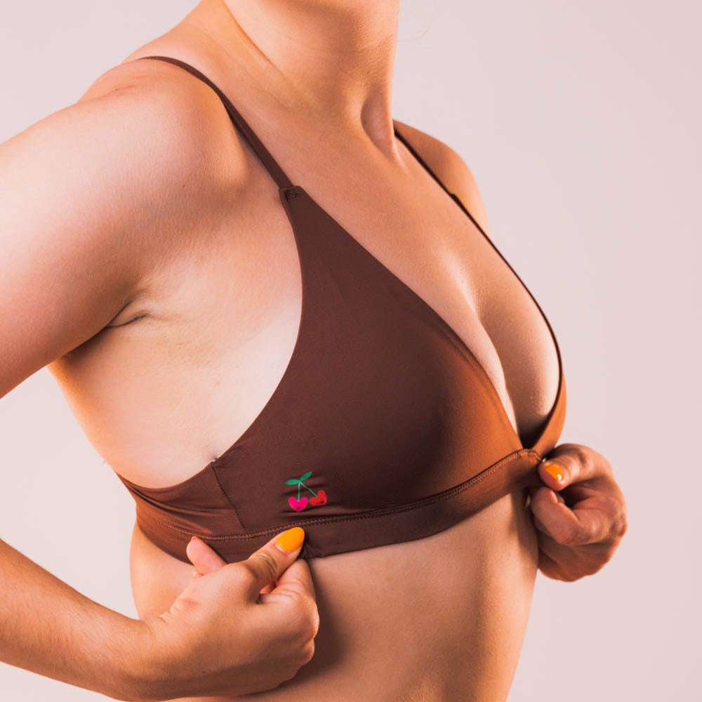 Cheeky Cherry Ultra Smooth Triangle Bralette Swimwear www.Shopthatapp.com