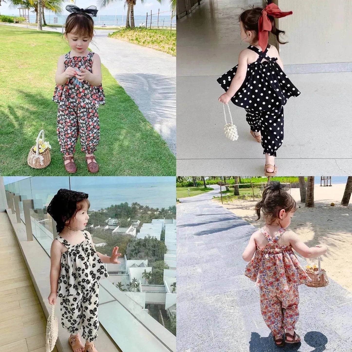 Chiffon vest trousers children's clothing summer new Baby Girl Cloth set - Velora