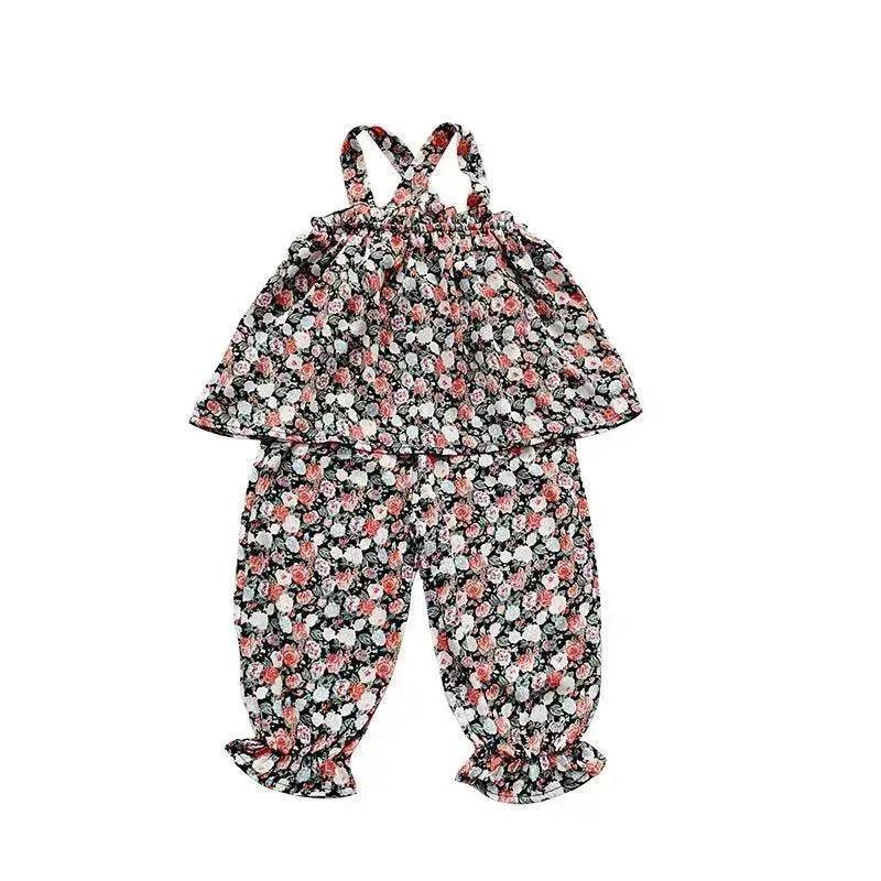 Chiffon vest trousers children's clothing summer new Baby Girl Cloth set - Velora
