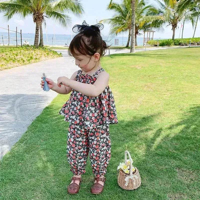 Chiffon vest trousers children's clothing summer new Baby Girl Cloth set - Velora