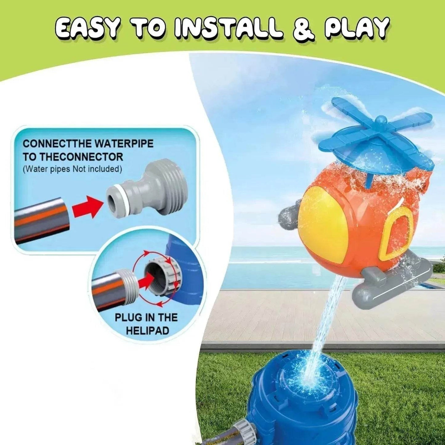 Children's Kweichow Moutai Helicopter Sprinkler Summer Outdoor Lawn Parent-child Splash Water Toys - Velora