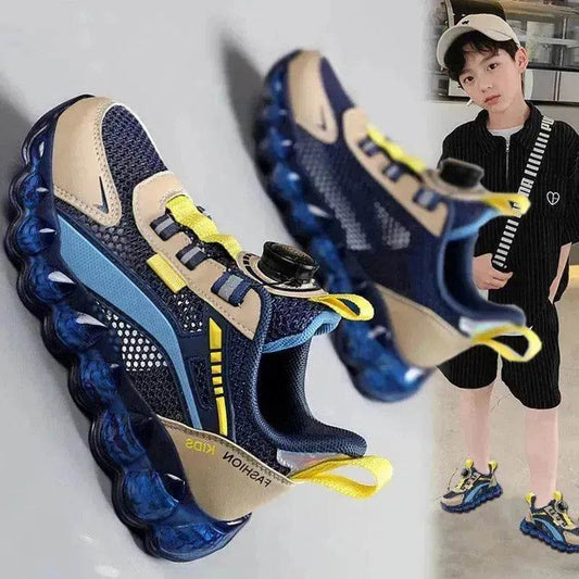 Children's Sports Rotating Buckle Single Mesh Shoes - Velora