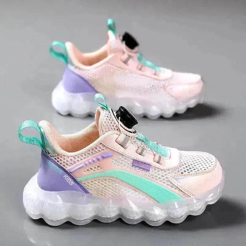 Children's Sports Rotating Buckle Single Mesh Shoes - Velora