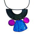 Chunky Art Deco Jewelry Set in Black, Blue Purple - Velora Luxury Fashion