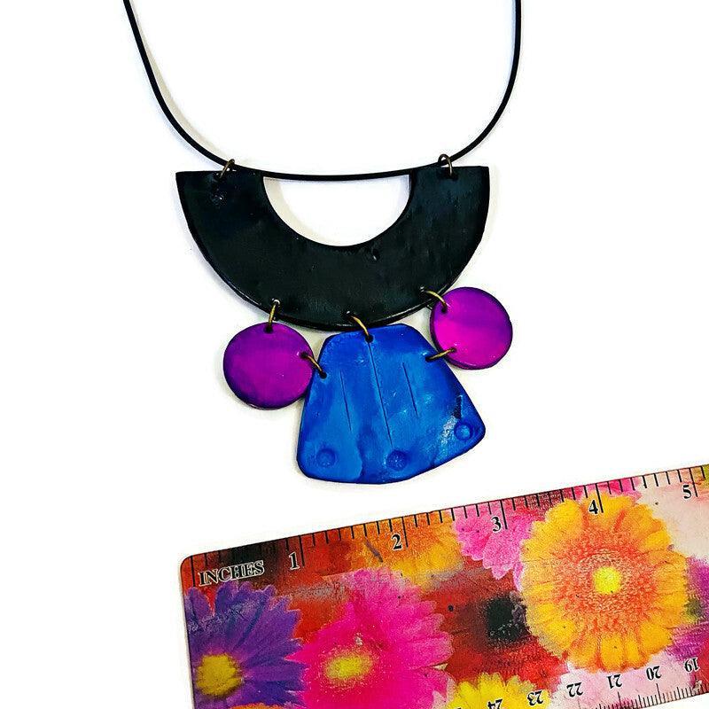 Chunky Art Deco Jewelry Set in Black, Blue Purple - Velora Luxury Fashion