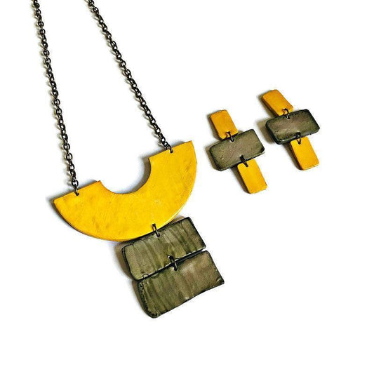 Chunky Statement Necklace & Earring Set Handmade - Velora Luxury Fashion