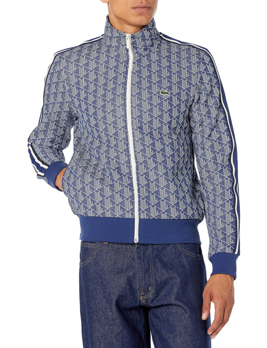 Lacoste Mens Vintage Fit Printed Full Zip Sweatshirt 4X-Large