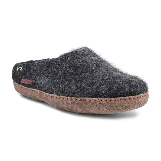 Classic Slipper - Black with Leather - Velora Luxury Fashion