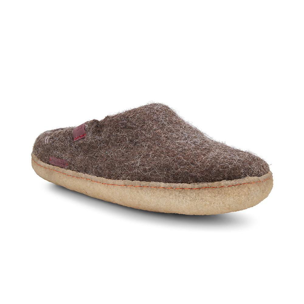 Classic Slipper - Brown with Rubber - Velora Luxury Fashion