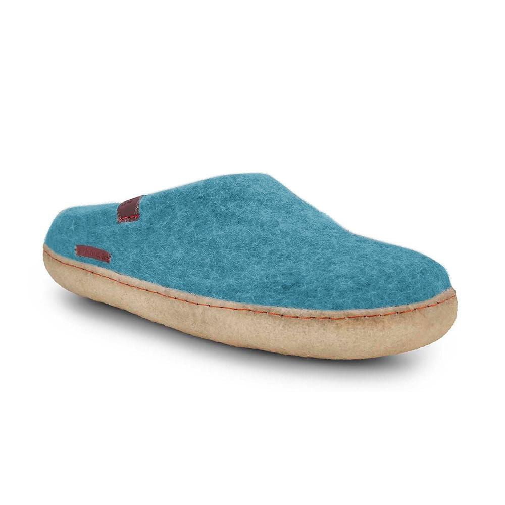 Classic Slipper - Light Blue with Rubber - Velora Luxury Fashion