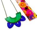 Clay Collar Statement Necklace Painted Green Blue - Velora Luxury Fashion