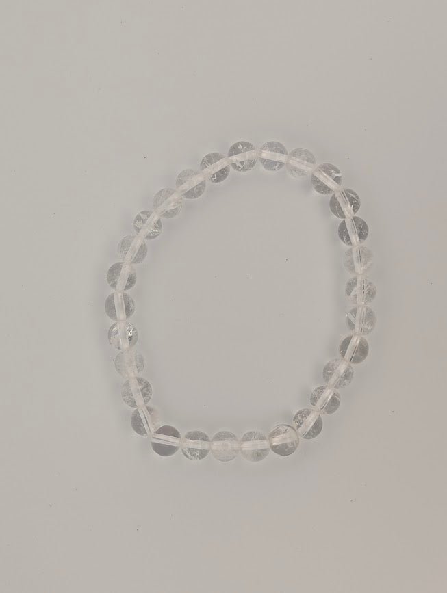 Clear Crackle Quartz Bracelet — 6mm & 8mm Beads