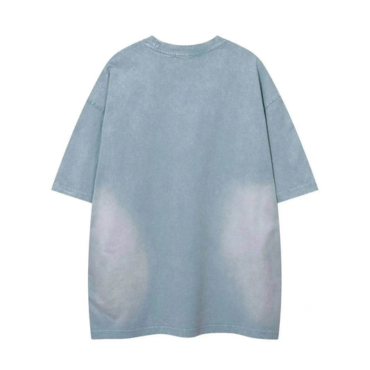 Color-contrasting Pattern Printed Short Sleeved T-shirt - Velora