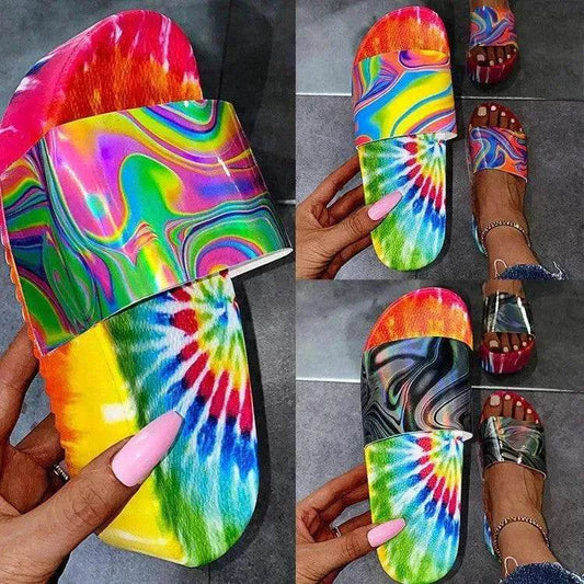 Color Printing Plus Size Slippers Women Platform Sandals And Slippers Beach Shoes Women - Velora