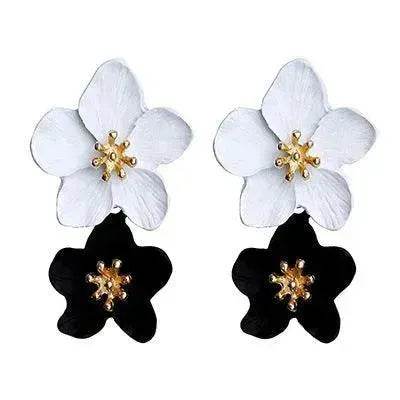 Colorful Double flower Stud earrings for Women - Velora